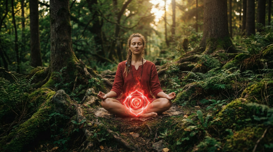 woman meditating on root chakra