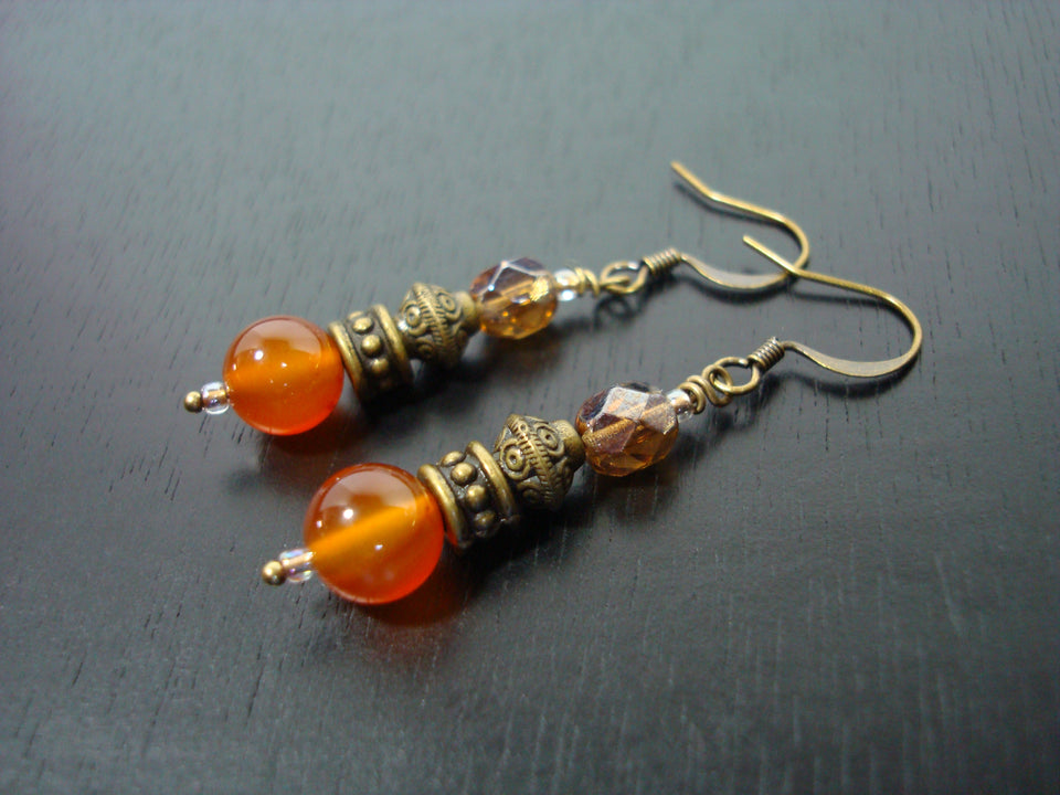Women's Orange Carnelian Earrings