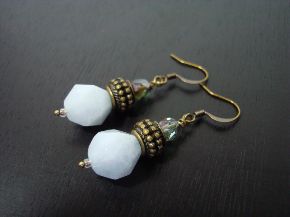 Women's Star Cut Aquamarine Earrings