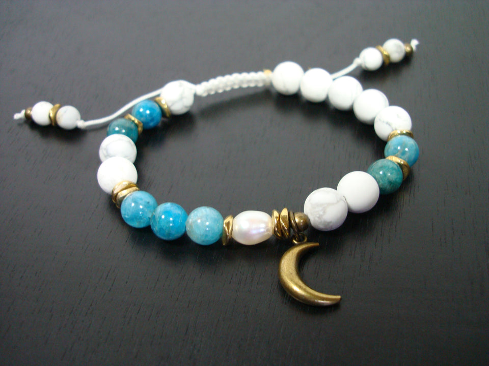 Women's Lunar Ocean Apatite Mala Bracelet