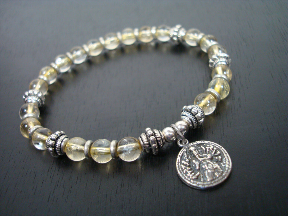 Women's Citrine Ganesha Mala Bracelet
