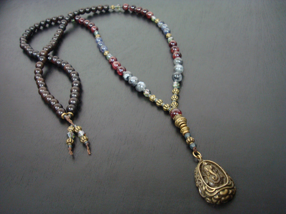 Women's Garnet Ganesha Mala