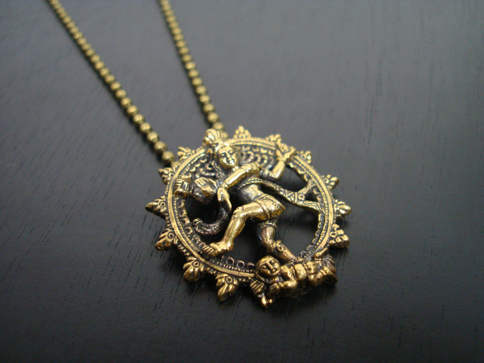 Golden Cosmic Dancer Nataraja Necklace