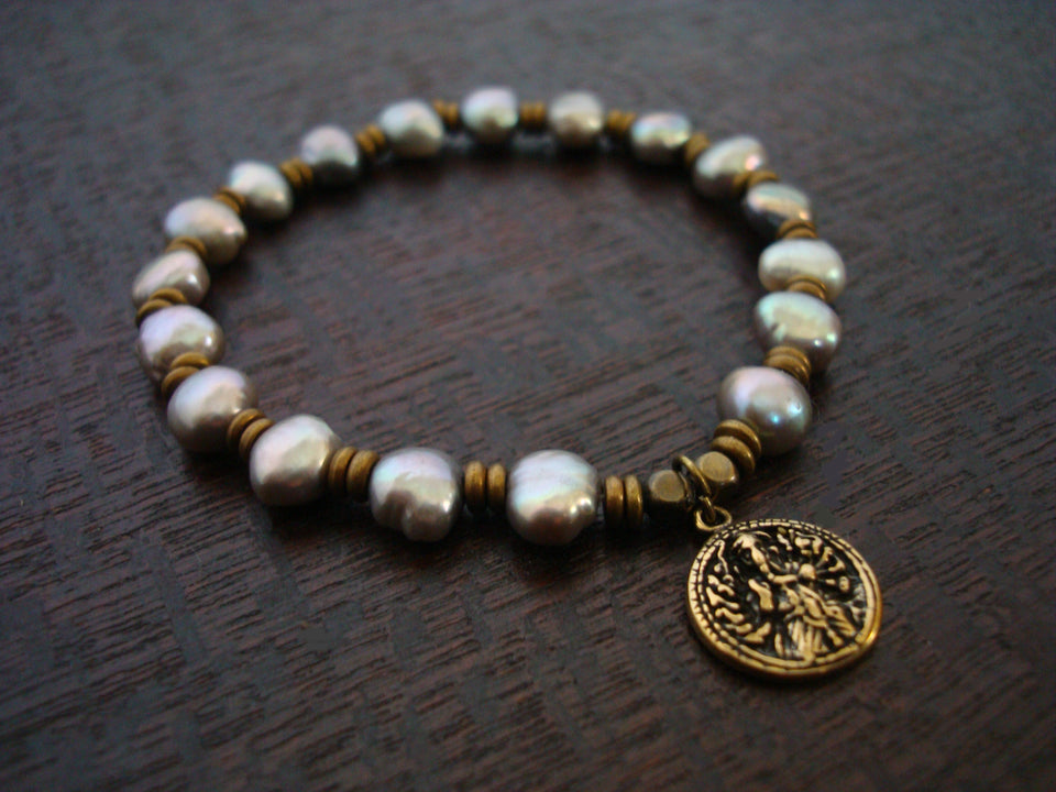 Women's Pearl Ganesha Love & Calm Mala Bracelet