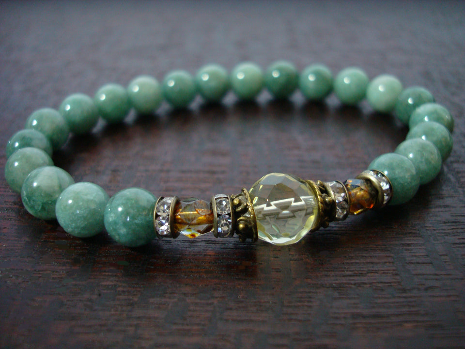 Women's Burma Jade Wealth & Prosperity Mala Bracelet