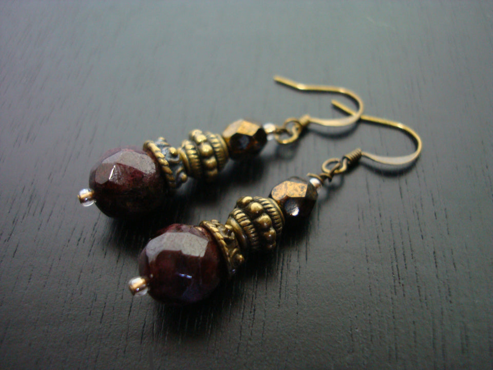 Garnet Dangle Earrings