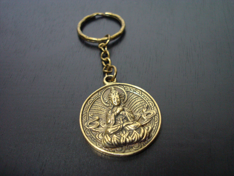 Golden Buddha Yin Yang Key Chain