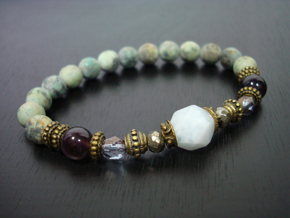 Women's Aquamarine Spiritual Change Mala Bracelet