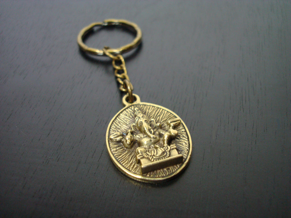 Golden Ganesha Om Key Chain