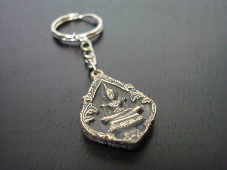 Silver Thai Buddha Key Chain