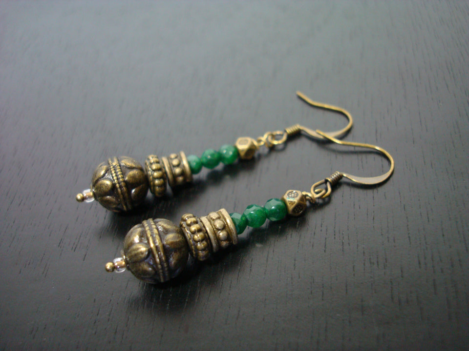 Emerald Boho Earrings