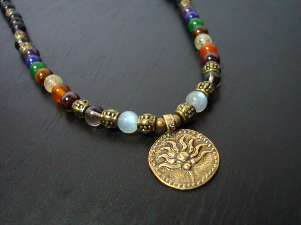 Women's Seven Chakra Labradorite Mala