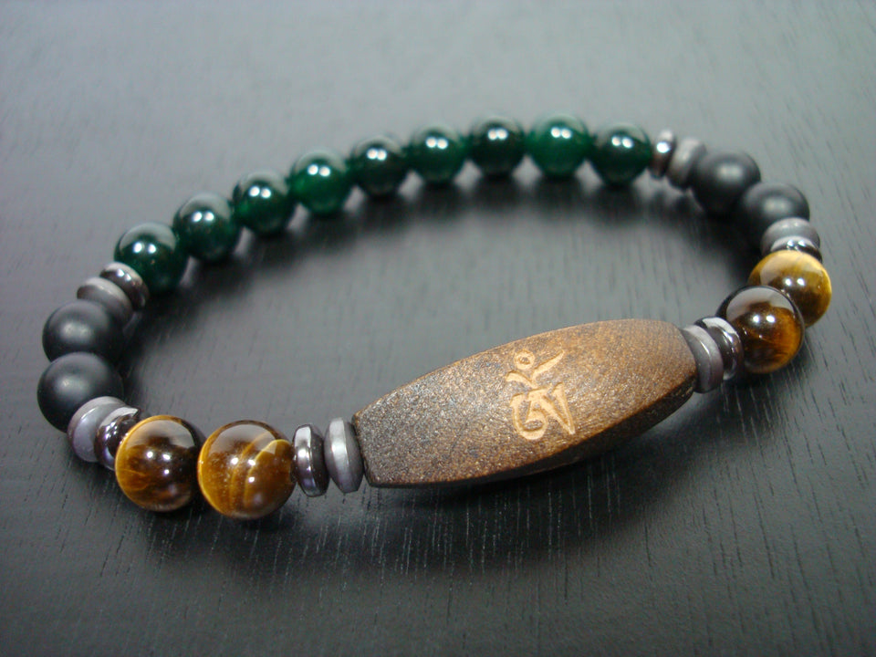 Men's Jade Protection, Luck, & Spiritual Prosperity Mala Bracelet
