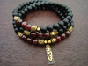 Men's Garnet Om Ah Hum Mala