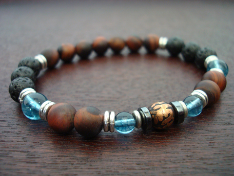 Men's Balance, Vitality, & Spiritual Protection Mala Bracelet