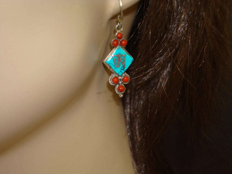 Clearance - Vintage Tibetan Om Earrings