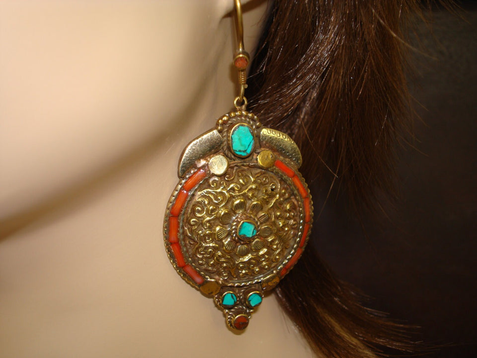 Clearance - Vintage Tibetan Tribal Earrings