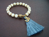Women's Moonstone Protection & Intuition Tassel Mala Bracelet