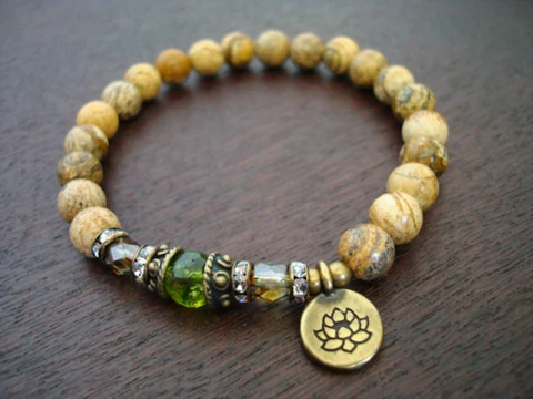 Women's Peridot Abundance & Prosperity Mala Bracelet