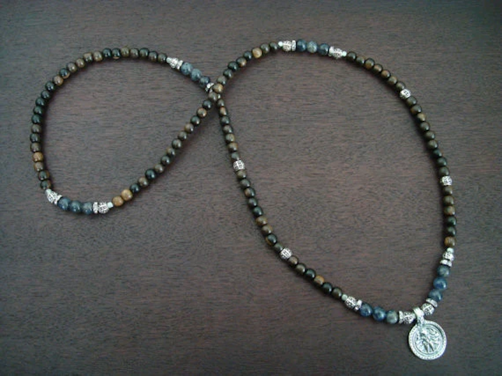 Women's Water Sapphire Shiva Shakti Mala
