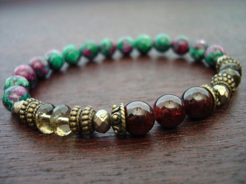 Women's Garnet Spiritual Love & Fire Mala Bracelet
