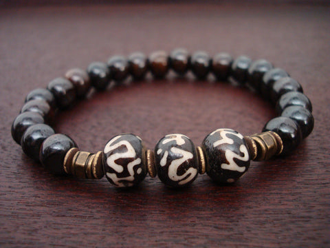 Men's Tibetan Tantric Bone Mala Bracelet