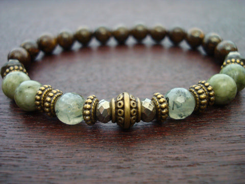 Women's Prehnite & Jade Mala Bracelet