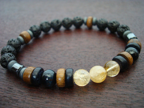 Men's ECO Citrine & Blue Tigers Eye Bracelet