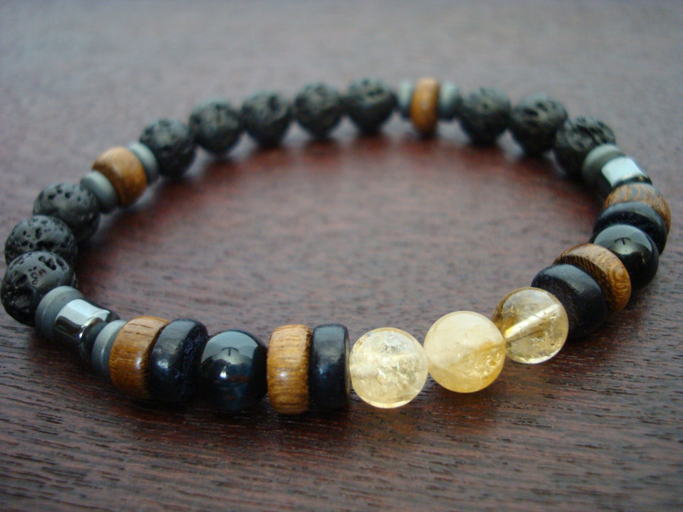 Men's Citrine & Blue Tiger's Eye Success & Clarity Bracelet