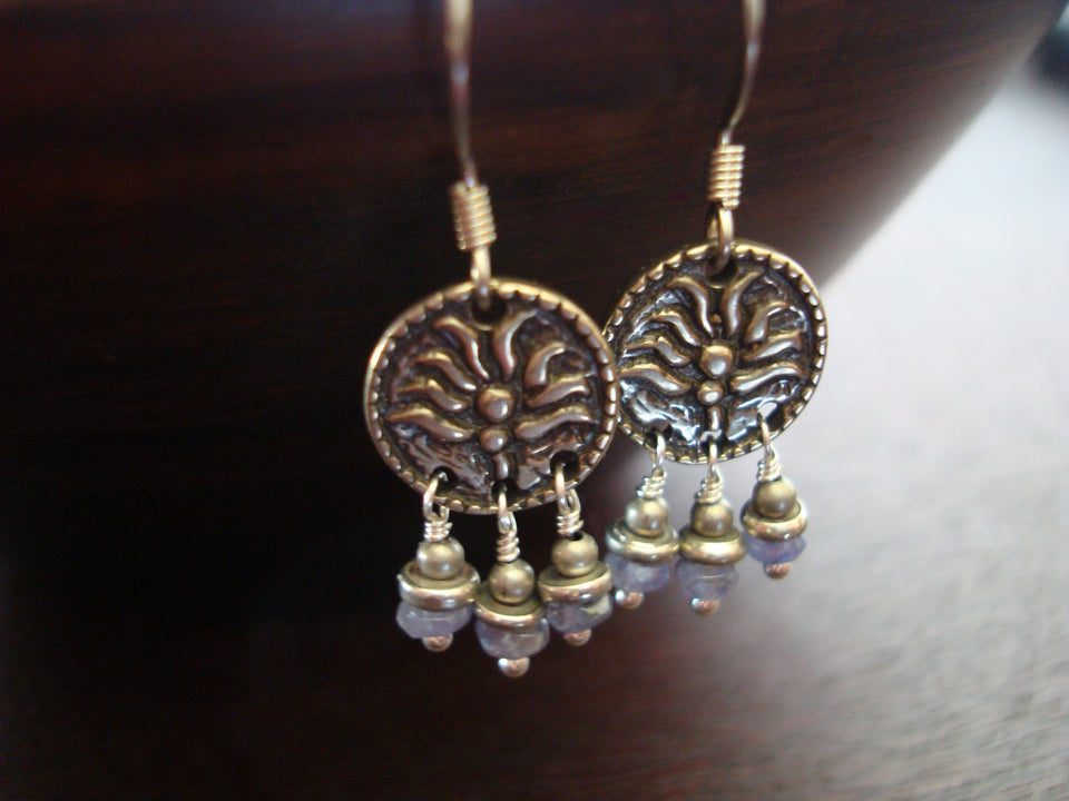 Clearance - Women's Tanzanite Lotus Earrings