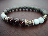 Women's Garnet & Aquamarine Mala Bracelet