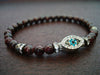 Women's TRUE Garnet Evil Eye Mala Bracelet