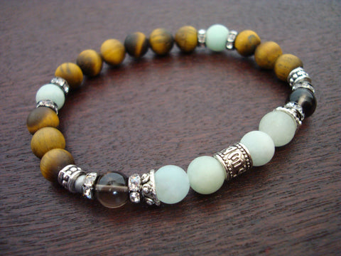 Women's Aquamarine Protection & Prosperity Mala Bracelet