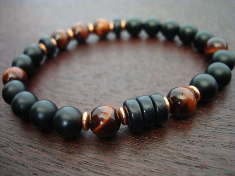 Men's ECO Red Tigers Eye Mala Bracelet