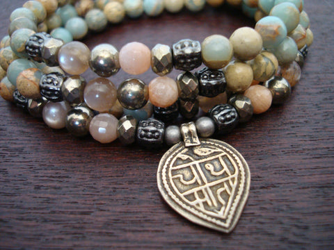 Women's African Opal Good Health Mantra Mala