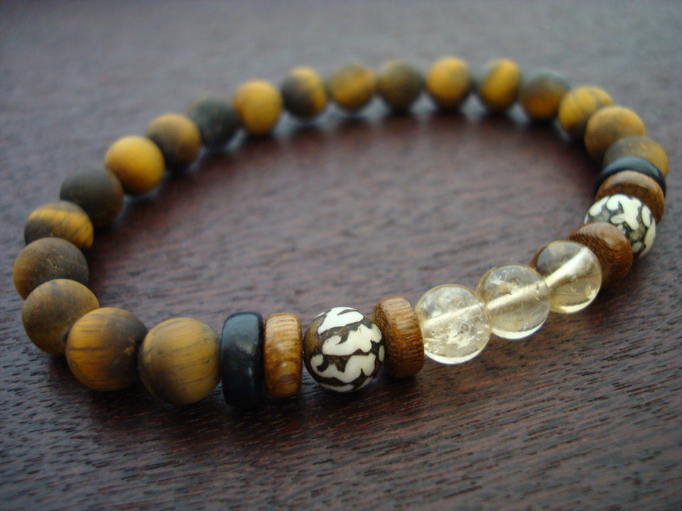 Men's Citrine Protection & Positivity Talisman Mala Bracelet