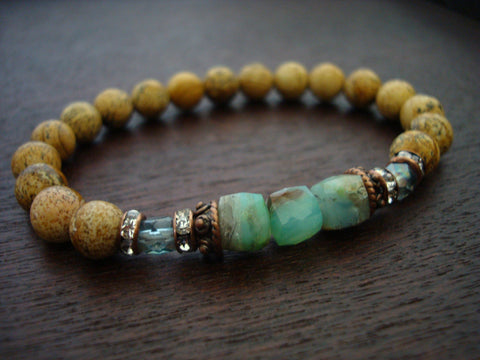 Women's Peruvian Blue Opal Mala Bracelet