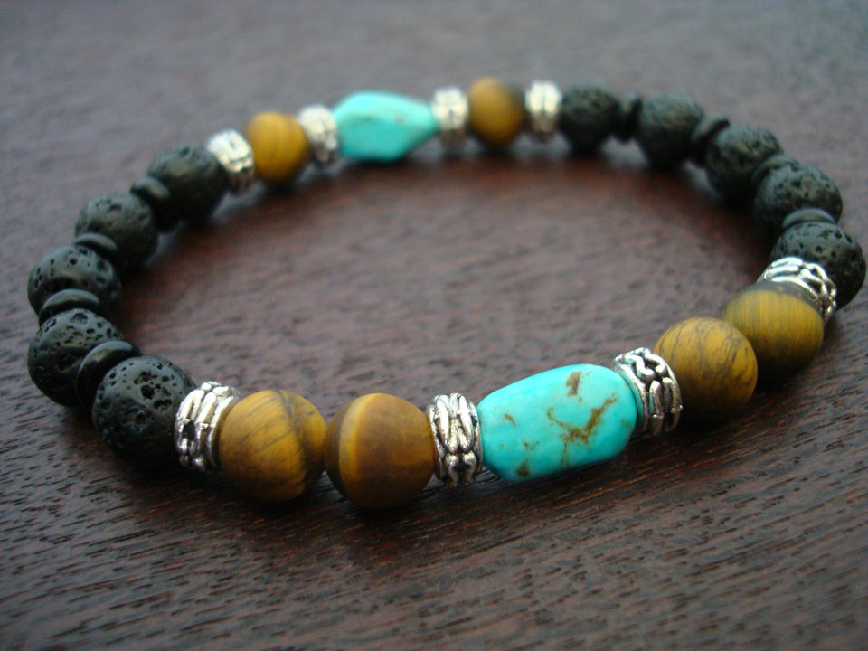 Men's Turquoise Cleansing & Focus Mala Bracelet
