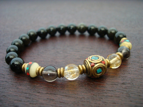 Men's Tibetan Citrine Luck & Fortune Bracelet