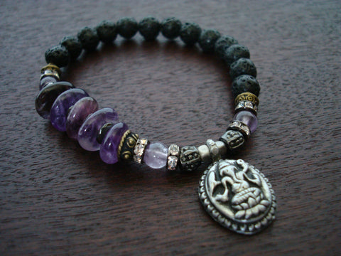 Women's Amethyst Third Eye Chakra Mala Bracelet