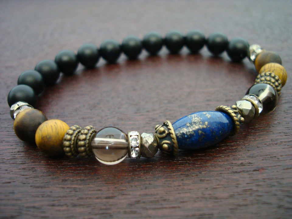 Women's Lapis Clarity, Mental Endurance, & Prosperity Mala Bracelet