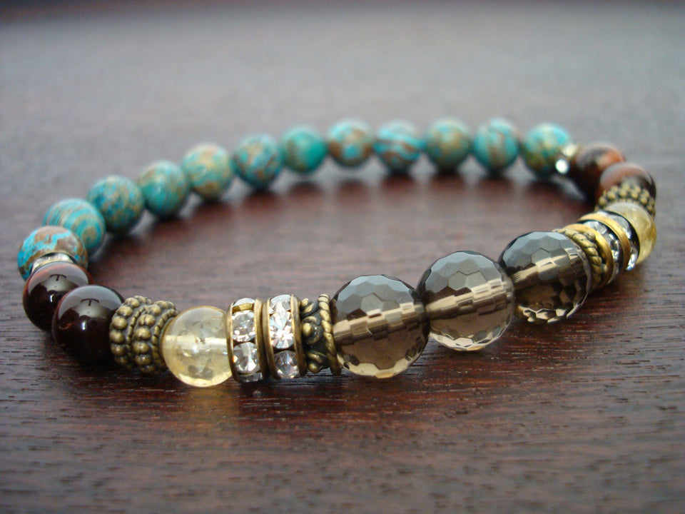 Women's Smoky Quartz Vitality & Balance Mala Bracelet