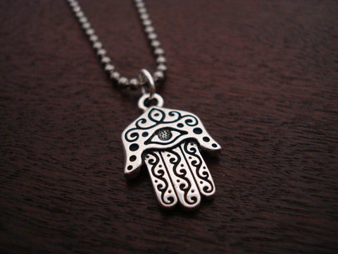 Mens Silver Hamsa Necklace