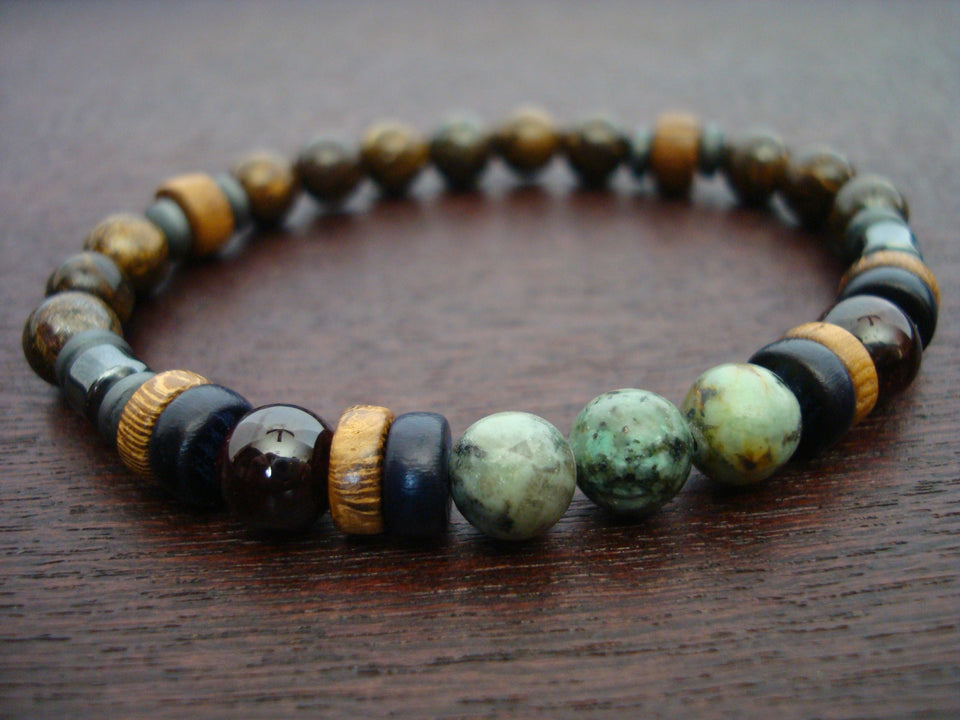 Men's African Turquoise Positive Change & Prosperity Bracelet