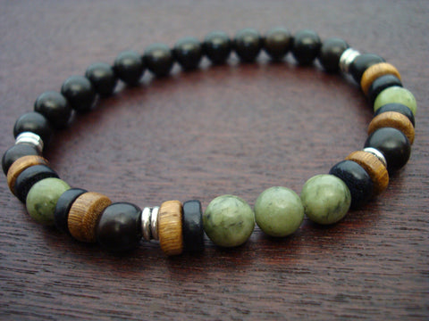 Men's ECO Jade Prosperity Mala Bracelet