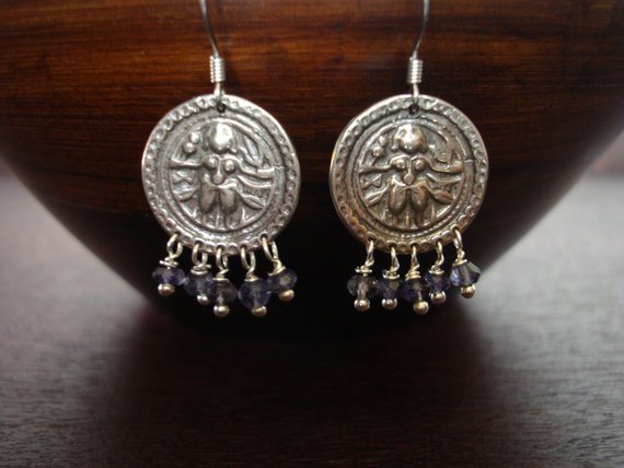 Clearance - Women's Water Sapphire Shiva Earrings
