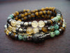 Matte Tiger Eye & Citrine Mala | Choose a Charm