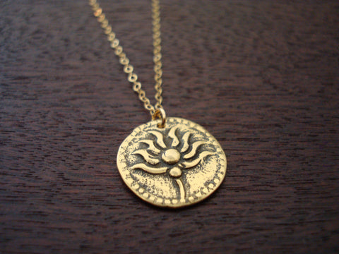 Bronze Lotus Necklace