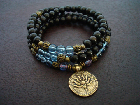 Women's Blue Quartz Lotus Mala