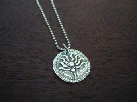 Sterling Silver Lotus Necklace